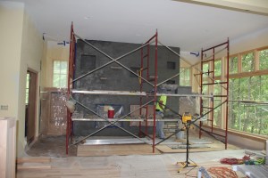 The fireplace wall is evolving!