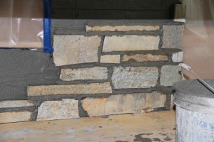A little corner of the stone in place!