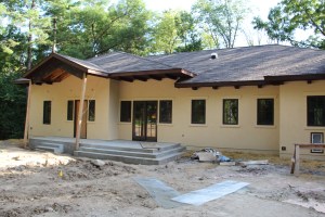 All the stucco is on!  Next up:  gutters, and the pergola and porch posts.