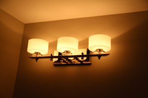 Light above Rich's sink in master bath